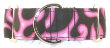 Fire and Flames Pink dog collar