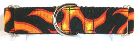 Fire and Flames Orange dog collar #2