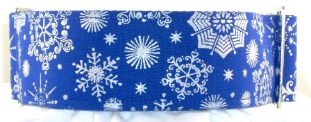 Snowflake Foil Blue dog collar #4
