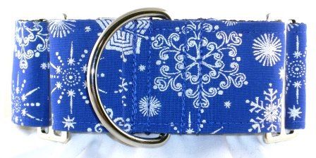 Snowflake Foil Blue dog collar #3