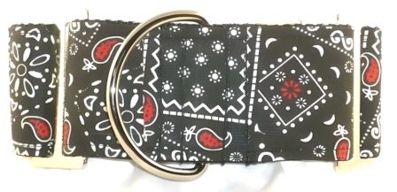 Bandana Black and Red dog collar #3