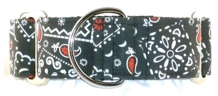 Bandana Black and Red dog collar