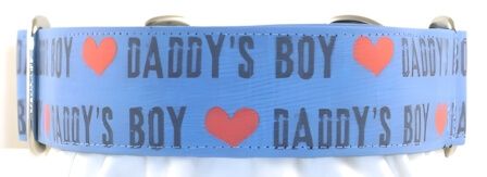 Daddys Boy Blue dog collar