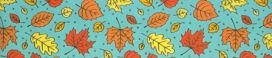 Doodle Leaves Teal dog collar