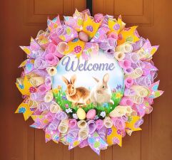 Welcome Bunnies Wreath