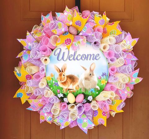 Welcome Bunnies Wreath #2