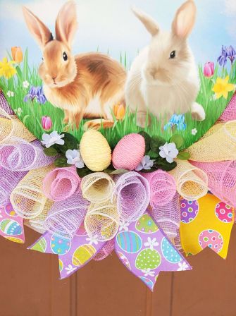 Welcome Bunnies Wreath #6