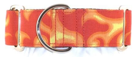 Fire and Flames Red dog collar