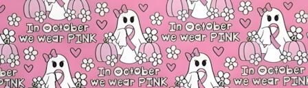 Ghosts and Pink Ribbons dog collar #3