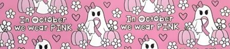 Ghosts and Pink Ribbons dog collar