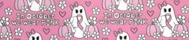 Ghosts and Pink Ribbons dog collar