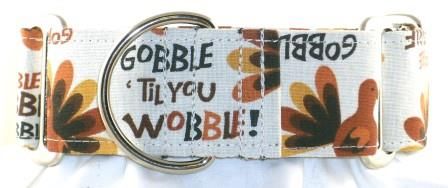 Gobble Til You Wobble dog collar #1