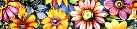 Groovy Garden Black dog collar