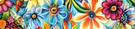 Groovy Garden Blue dog collar