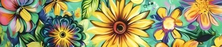 Groovy Garden Teal dog collar