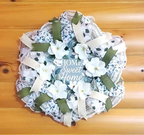 Home Sweet Home Magnolia Wreath