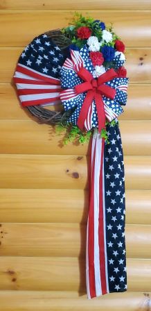 Patriotic Flag with Flowers Wreath #3