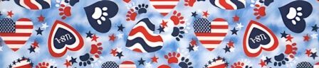 Patriotic Hearts dog collar