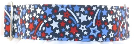 Patriotic Shooting Stars dog collar