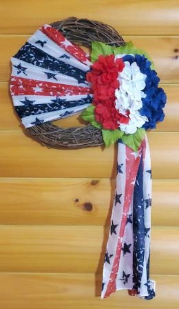 Patriotic Stars and Stripes Wreath