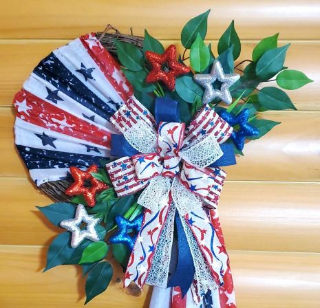Patriotic Stars and Stripes with Stars Wreath #2