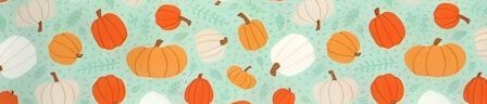 Pumpkins on Aqua dog collar