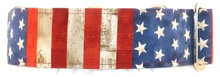 Rustic Stars and Stripes dog collar