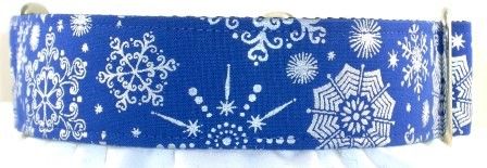 Snowflake Foil Blue dog collar #2