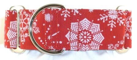 Snowflake Foil Red dog collar #1