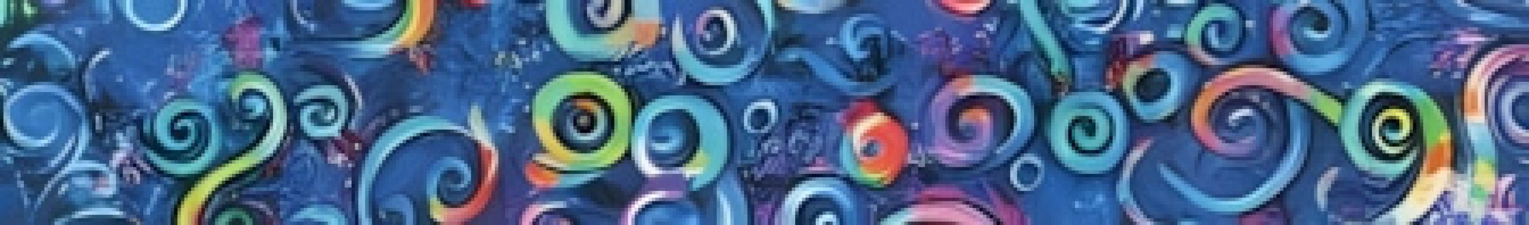 Squiggle Electric Blue dog collar #2