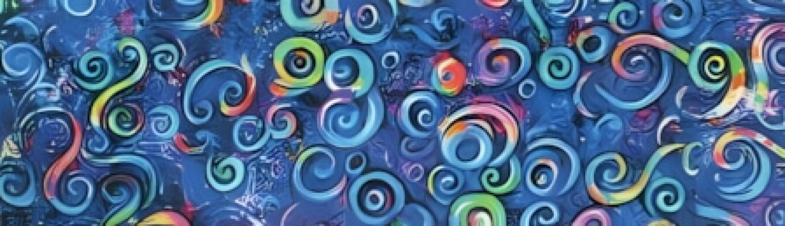 Squiggle Electric Blue dog collar #3