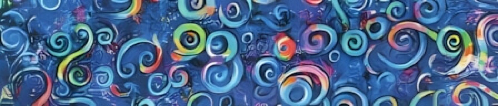 Squiggle Electric Blue dog collar