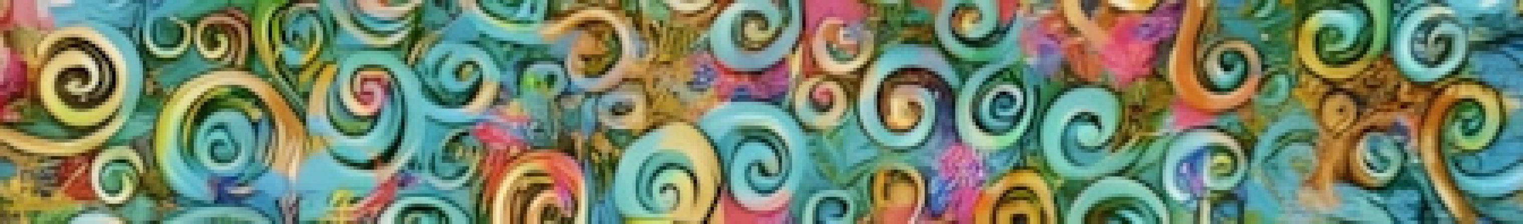 Squiggle Tropical Splash dog collar #2