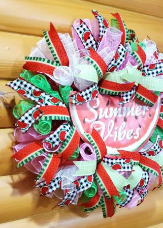 Summer Vibes Watermelon Wreath #3