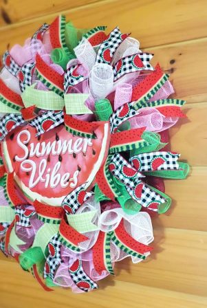 Summer Vibes Watermelon Wreath #2