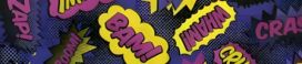Super Words Purple dog collar