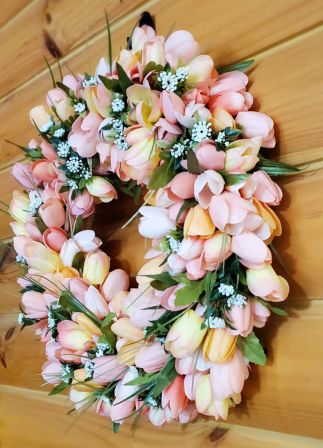 Tulips Coral Wreath #2