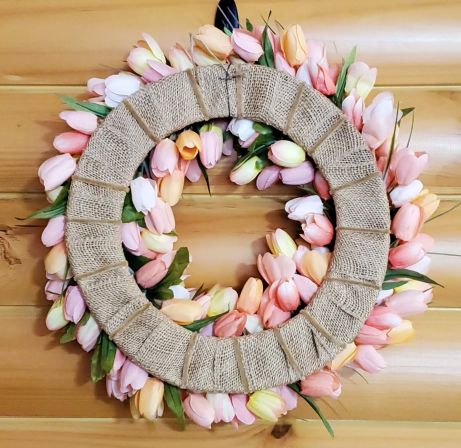Tulips Coral Wreath #4