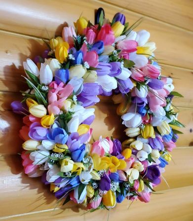Tulips Multi Colored Wreath #3