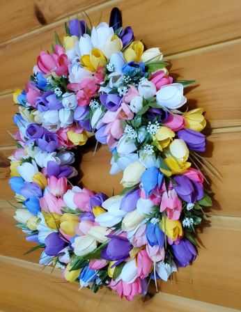 Tulips Multi Colored Wreath #2