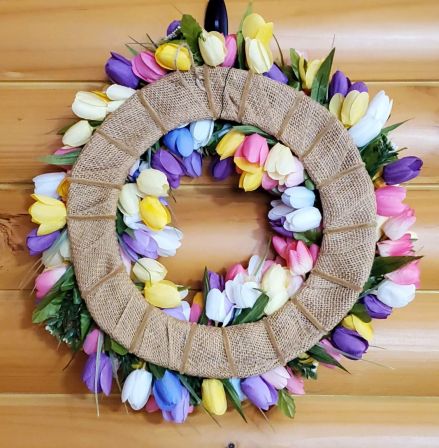 Tulips Multi Colored Wreath #4