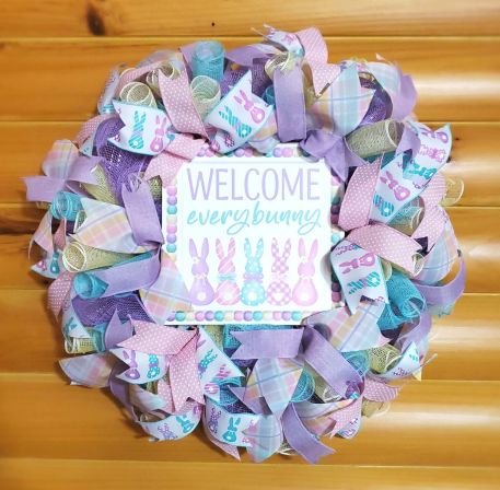 Welcome Every Bunny Wreath