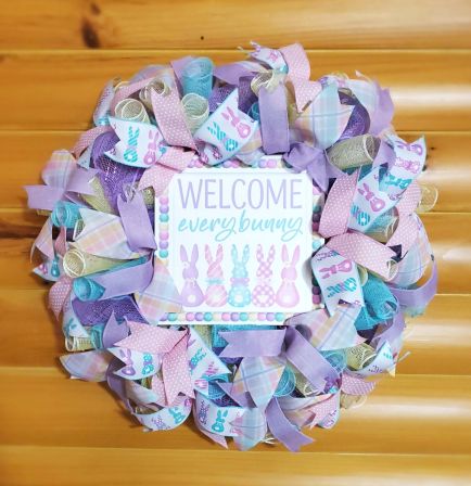 Welcome Every Bunny Wreath #2
