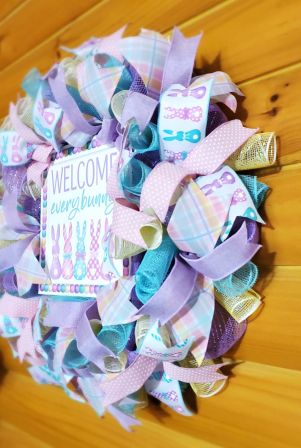 Welcome Every Bunny Wreath #3