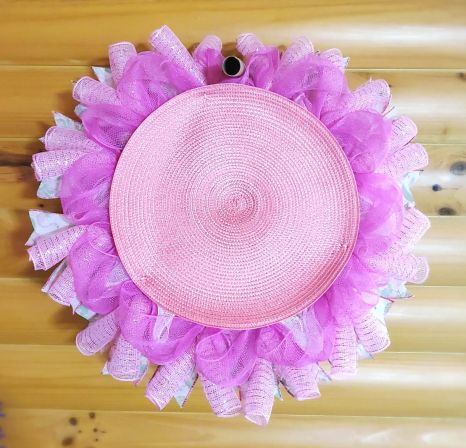 Welcome Flamingo with Flowers Wreath #6