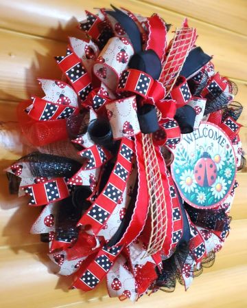Welcome LadyBug Wreath #3