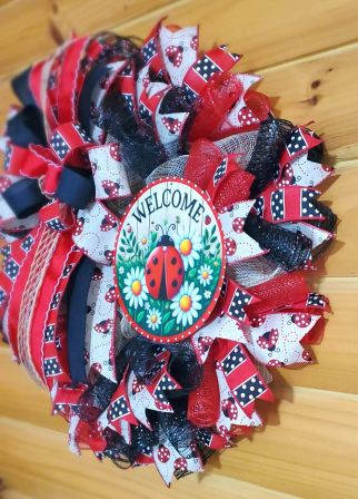 Welcome LadyBug Wreath #2