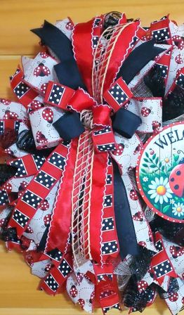 Welcome LadyBug Wreath #4