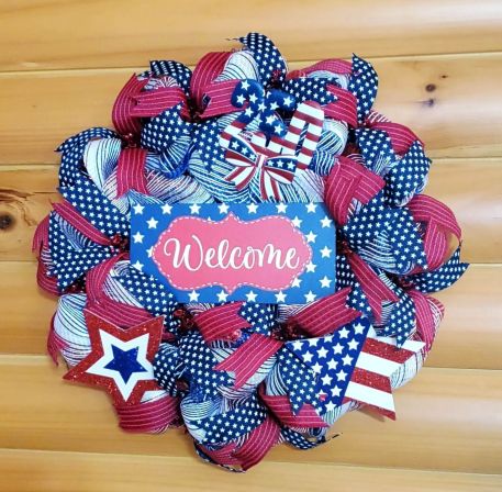 Welcome Patriotic Wreath