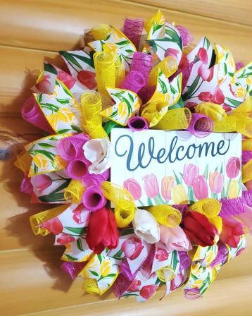 Welcome Tulips Wreath 04 #3